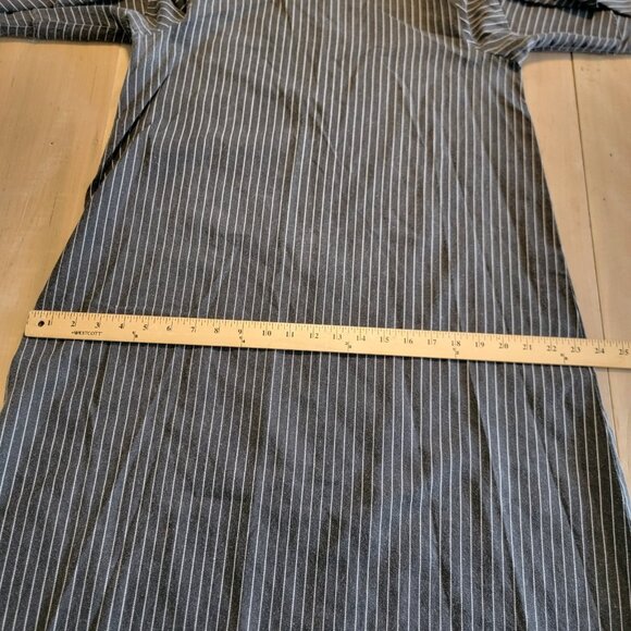 Belcorpo Dress Women’s Dark Gray White Striped Minimalist Boho Modest Sz S / M - Picture 5 of 11
